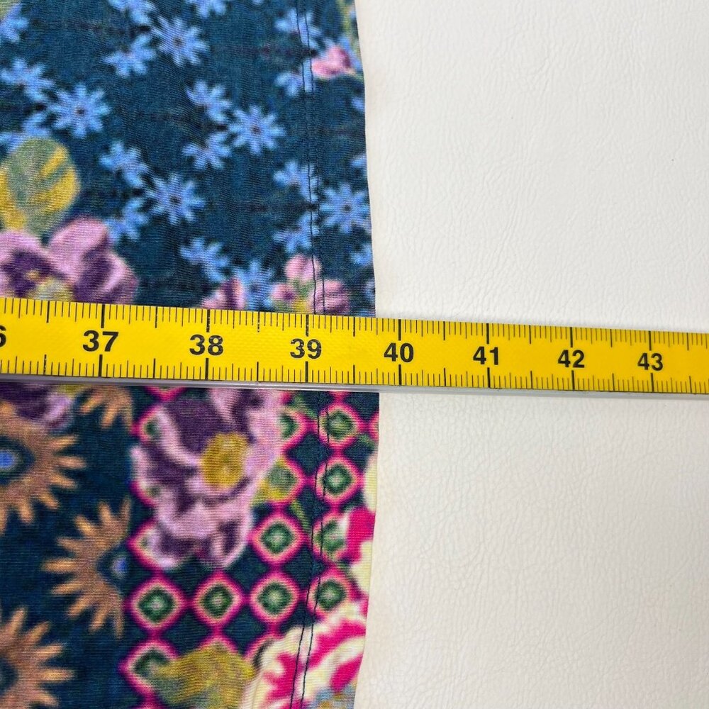 Johnny Was Maggie Multi-Pattern Floral Stretchy Swing Midi Dress Size XS - Picture 11 of 12